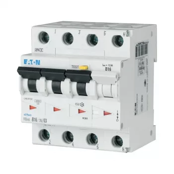 Eaton FRBM6-C16/3N/003-A 4-polový prúdový chránič s ističom (RCBO), 16 A, 30 mA, Typ A, charakteristika C, 10 kA