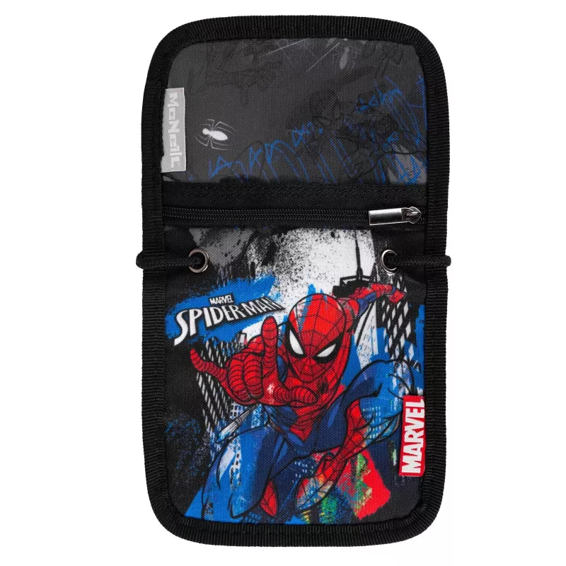 McNeill Marvel Spider-Man hrudná taška s okienkom na preukaz, červená/modrá