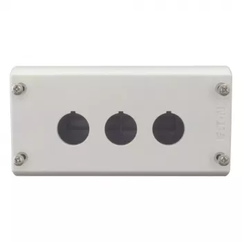 Eaton M22-I3 puzdro na povrch, 3 výrezy, sivá RAL 7035, IP66/IP67/IP69K, 80x153x56mm