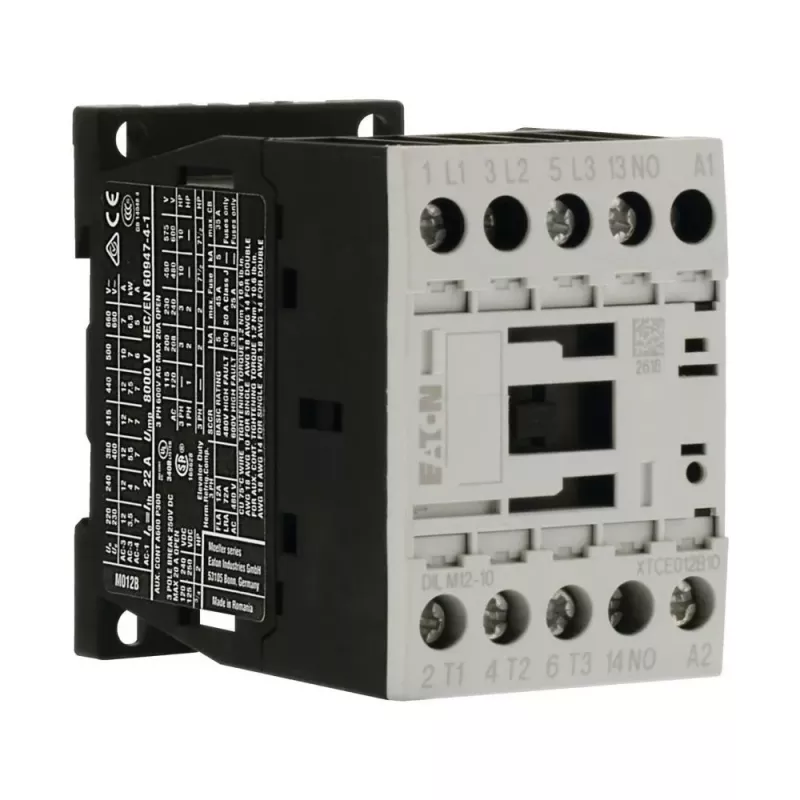 EATON DILM12-10 24VDC výkonový stýkač 3-pólový 1NO 12A 5,5kW 400V AC-3 DIN lišta