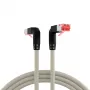 EFB Elektronik K4137GR.2 patch kábel Cat.6A S/FTP LSZH, Draka UC900 TM21, 2x90 stupňov, 2 m, sivý