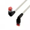 EFB Elektronik K4137GR.2 patch kábel Cat.6A S/FTP LSZH, Draka UC900 TM21, 2x90 stupňov, 2 m, sivý