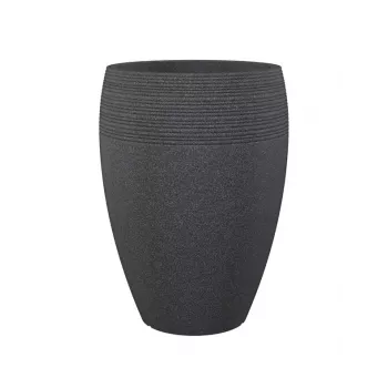 Emsa Landhaus kvetináč 283/65 čierno-granitový D47 – 47 cm okrúhly kvetináč, 38 L, UV a mrazuvzdorný, interiér/exteriér
