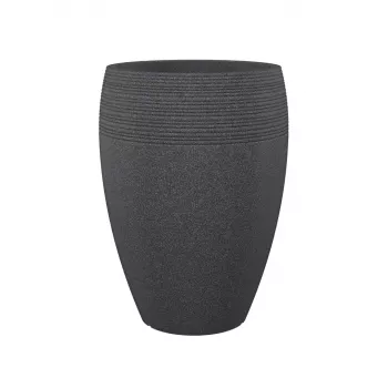 Emsa Landhaus kvetináč 283/65 čierno-granitový D47 – 47 cm okrúhly kvetináč, 38 L, UV a mrazuvzdorný, interiér/exteriér