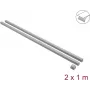 Delock samolepiaci káblový kanál s posuvným vekom 24 x 14 mm, 1 m, balenie 2 ks, sivá, vrátane spojok