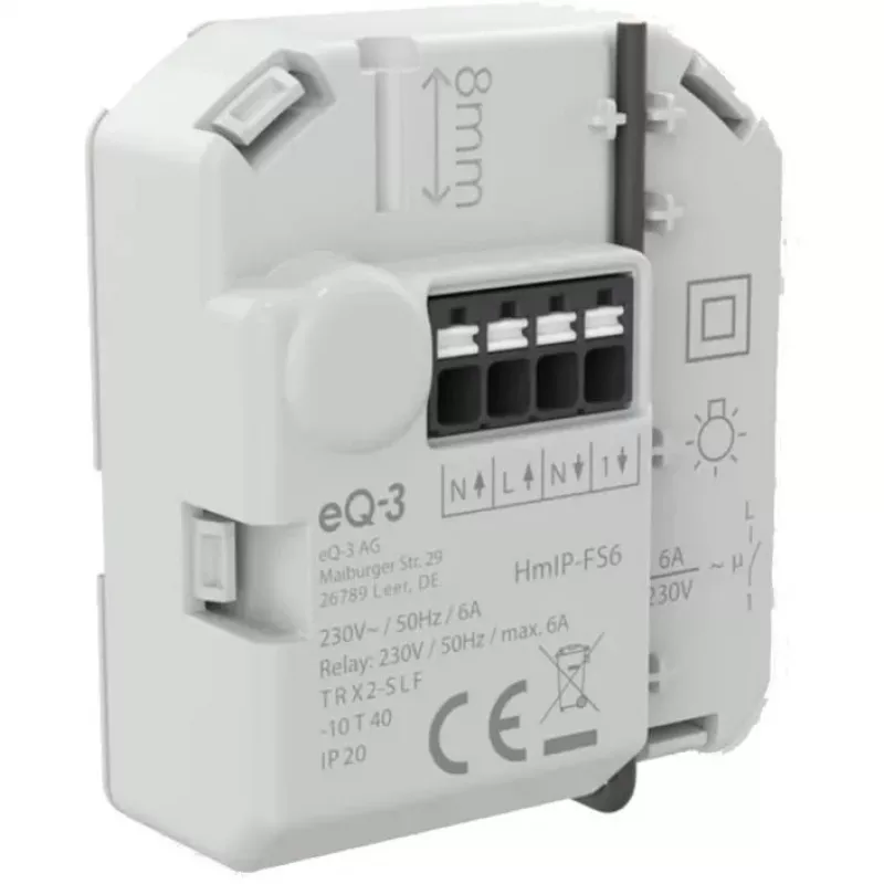 Homematic IP podomietkový spínací aktor 6 A (balenie 3 ks)