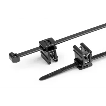 HellermannTyton T50ROSEC4A-PA66W-BK káblová páskа s stromčekovým upevňovacím klipom, 200 mm x 4,6 mm, čierna, balenie 100 ks