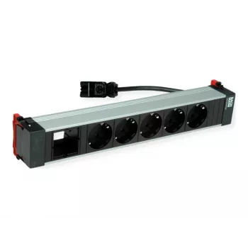 Bachmann POWER FRAME 5x zásuvka Schuko 1x modulový slot 0,2m GST18i3 čierna