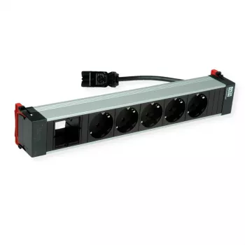 Bachmann POWER FRAME 5x zásuvka Schuko 1x modulový slot 0,2m GST18i3 čierna