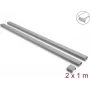 Delock samolepiaca káblová lišta s posuvným krytom 40 x 19 mm vrátane spojky - dĺžka 1 m, balenie 2 ks, sivá