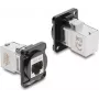 Delock D-Type modul RJ45 konektor samica na samicu 90° zahnutý Cat.6A čierny / strieborný