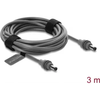 Delock 91824 DC 5,5 x 2,1 mm na DC 5,5 x 2,1 mm napájací kábel pre Starlink Mini, 3 m, sivá