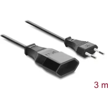 Delock predlžovací kábel Europlug CEE 7/16 konektor samec na konektor samica 2 x 0,75 mm², 3 m, čierna