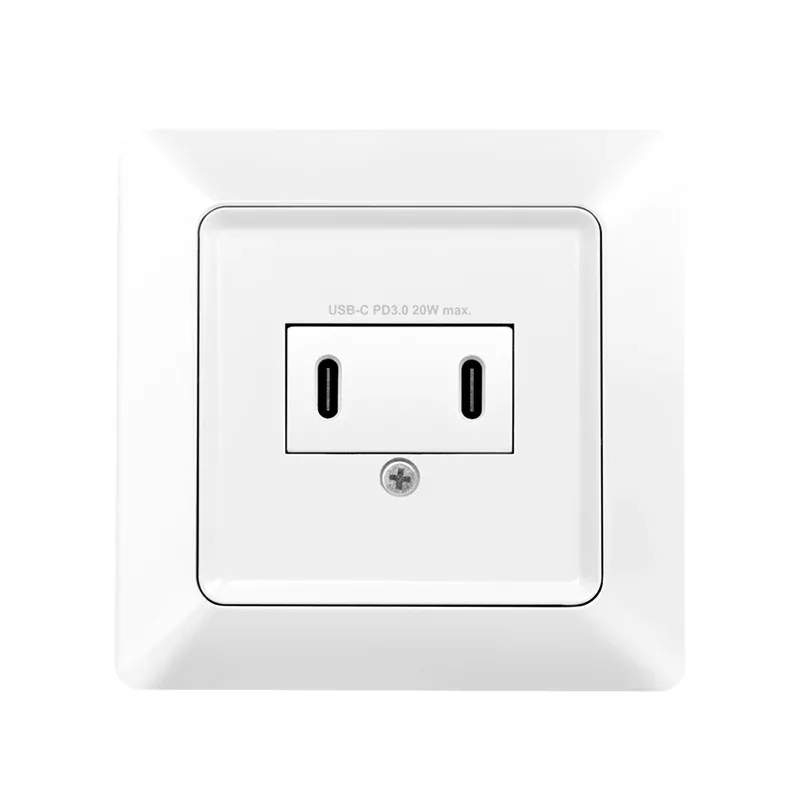 LogiLink nástenná zásuvka s 2-portovou USB-C nabíjačkou, 25W PD