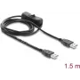 Delock USB napájací kábel Type-A konektor samec na konektor samec s vypínačom 1,5 m