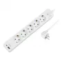 LogiLink LPS280U zásuvková lišta, 5 AC zásuviek, 2 USB porty (USB-A & USB-C), 17W, biela