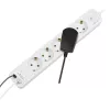 LogiLink LPS280U zásuvková lišta, 5 AC zásuviek, 2 USB porty (USB-A & USB-C), 17W, biela