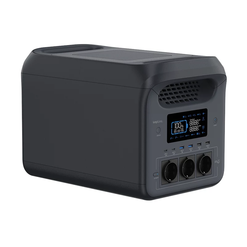 LogiLink PPS1800 prenosná napájacia stanica, 1800 W, LiFePO4, kompatibilná s Tuya