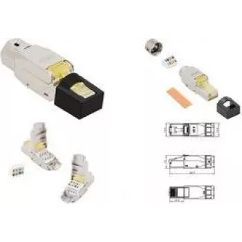 LogiLink MP0085 terénne konfekcionovateľný Cat.8.1 RJ45 konektor, tienený, extra krátky