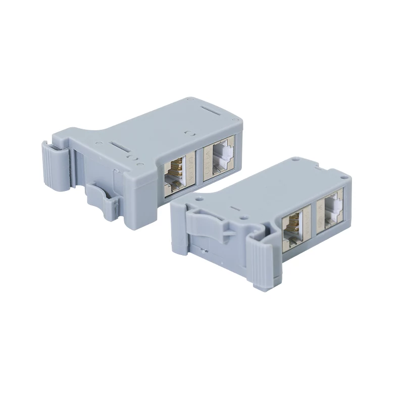 LogiLink DIN lišta montážny adaptér s 2 Cat.6A tienenými inline spojkami, 10G, PoE++ (MP0079)