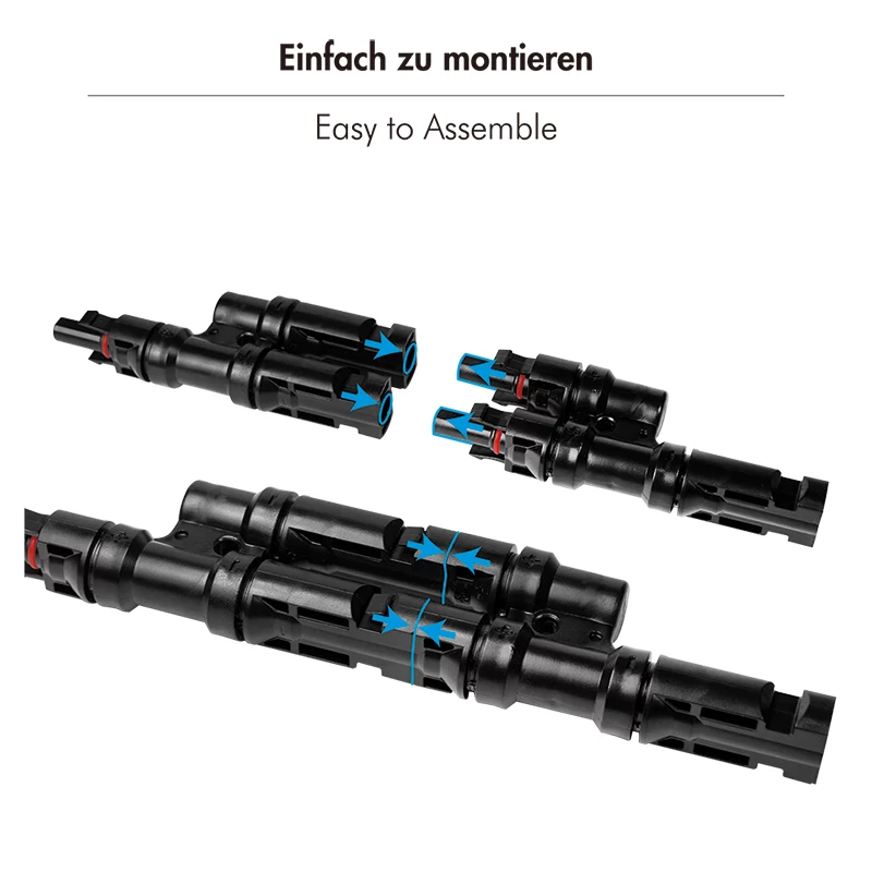 LogiLink solárny Y konektor set, 2 kusy, MC4-kompatibilný, konektor samec & samica, PVC, čierny
