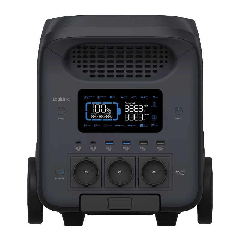 LOGILINK prenosná powerstation PPS3000, 3000W LiFePO4, 2560Wh, Tuya Smart, UPS