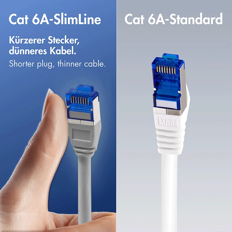 LogiLink Cat.6A Slim S/FTP LSZH patch kábel, červený, 7,5 m