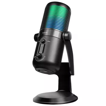 LogiLink USB kondenzátorový mikrofón s RGB svetlom, kardioida/kardioidná charakteristika, 20 Hz - 20 kHz, čierny (HS0059)