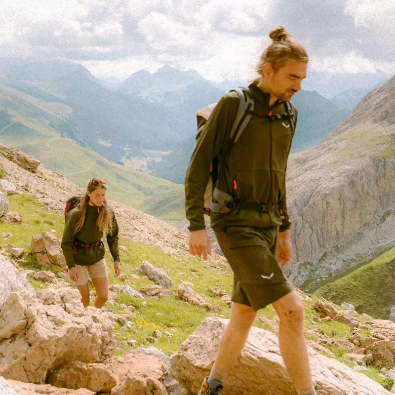 Salewa Puez Cammino PL fleecová bunda bez kapucne pánska Dark Olive