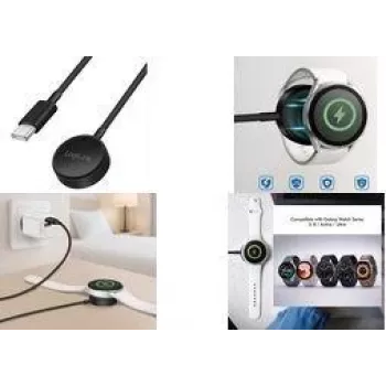 LogiLink PA0381 bezdrôtový indukčný nabíjací kábel pre Samsung Galaxy Watch, čierny, 1 m