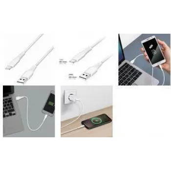 LogiLink CU0255 USB 2.0 kábel, USB-A na USB-C, 3 m, biely, 480 Mbps, dáta a nabíjanie