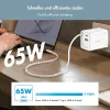 LogiLink USB-A/C nabíjačka 65 W GaN 3-portová biela s USB-C káblom