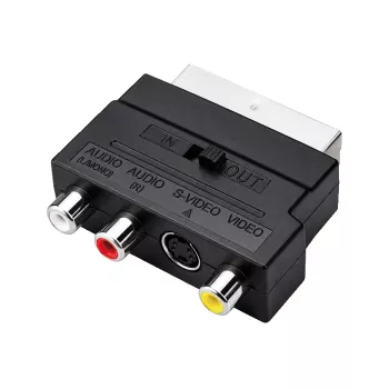 LogiLink SCART na RCA/S-Video adaptér s prepínačom, čierny