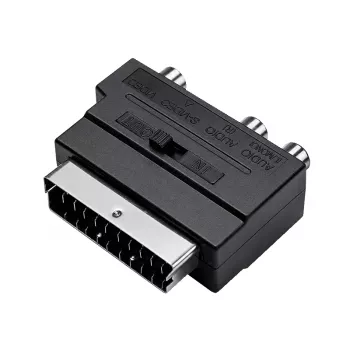 LogiLink SCART na RCA/S-Video adaptér s prepínačom, čierny