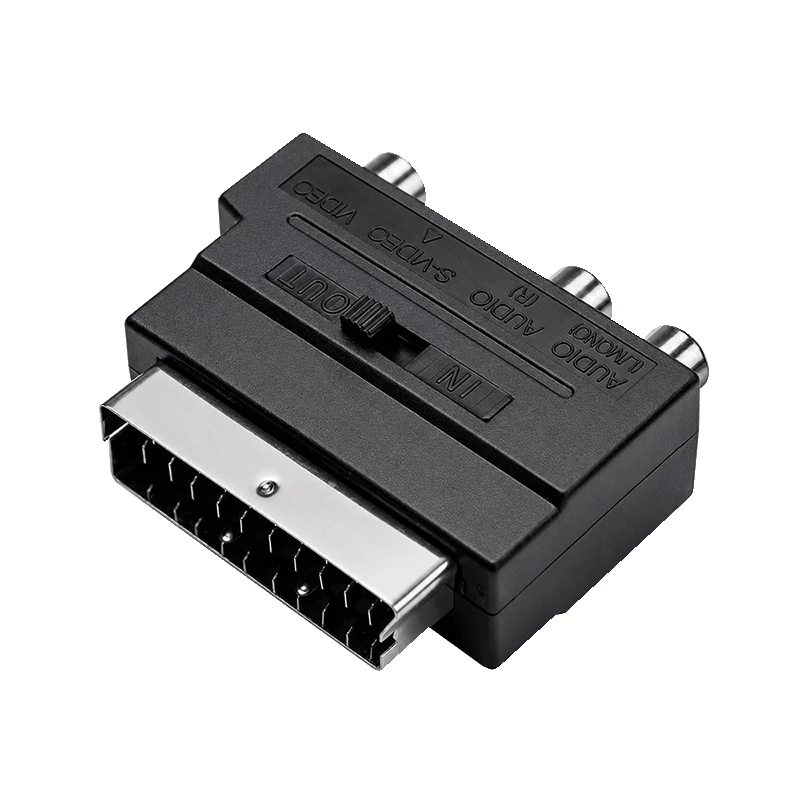 LogiLink SCART na RCA/S-Video adaptér s prepínačom, čierny