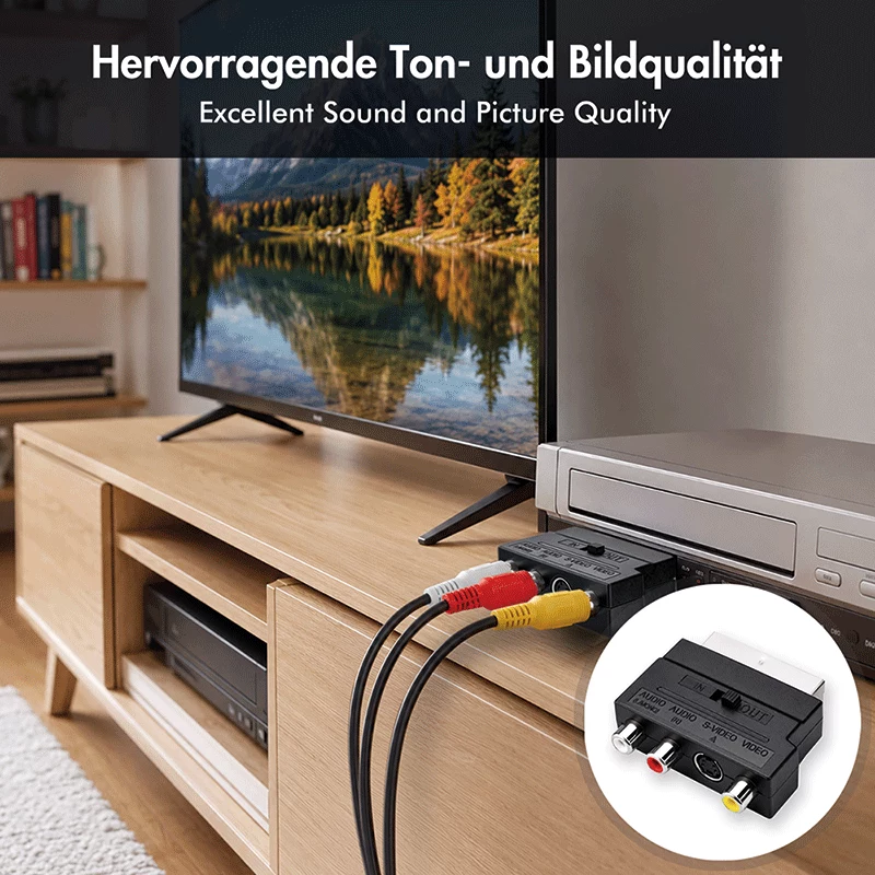 LogiLink SCART na RCA/S-Video adaptér s prepínačom, čierny