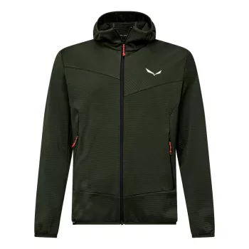 Salewa Puez Altavia PL HD pánska kapucňová fleece bunda - tmavoolivová, veľkosť M