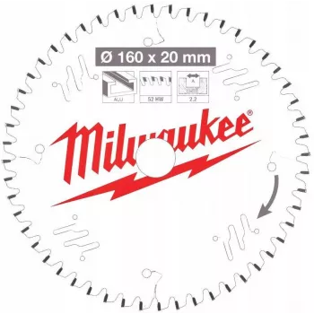 Milwaukee kotúč píly 160x20x2,2x52z TF hliník