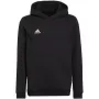 adidas Entrada 22 mikina s kapucňou pre deti čierna 128cm