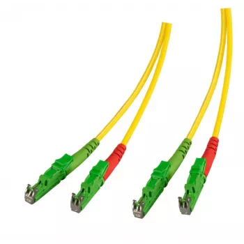 EFB Elektronik O0933.30 E2000/APC na E2000/APC singlemode duplex sklenený vláknový patch kábel, OS2, 2 m, LSZH, žltá