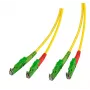 EFB Elektronik O0933.30 E2000/APC na E2000/APC singlemode duplex sklenený vláknový patch kábel, OS2, 2 m, LSZH, žltá