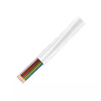 LogiLink CM06W plochý telefónny kábel, 6-žilový CCA, 6x 0,12 mm, biely, 100 m kotúč