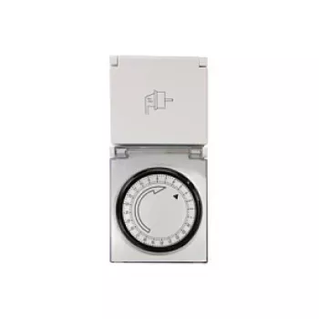 LogiLink ET0006 mechanické spínacie hodiny pre vonkajšie použitie, IP44, 3680 W, 16 A, denný program, 96 segmentov, 15-minútové intervaly, Schuko, čierna/sivá