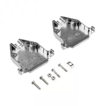 EFB Elektronik 29432.1V2 celokovový kryt E-GP25G s odľahčením ťahu, D-Sub 25-pólový, EMI/RFI tienený, zliatina zinku, strieborný
