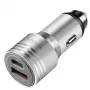 LogiLink USB nabíjačka do auta, 2 porty, 20W rýchle nabíjanie, strieborná