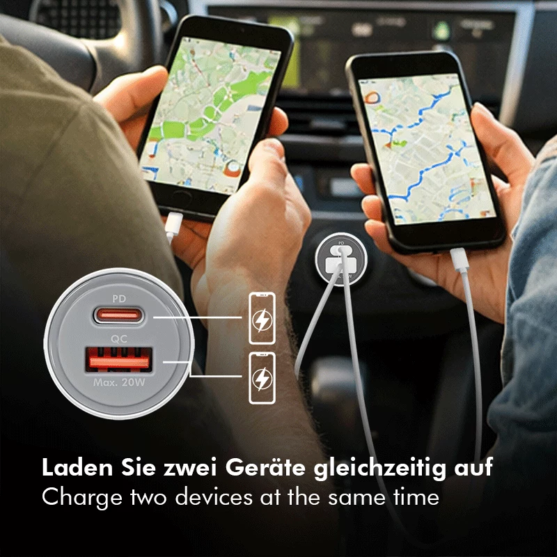 LogiLink USB nabíjačka do auta, 2 porty, 20W rýchle nabíjanie, strieborná