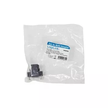 LOGILINK NP0098 RJ45 spojka s montážnou prírubou, 2x RJ45 konektor samica, Cat.5e UTP, čierna