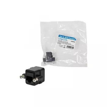 LOGILINK NP0098 RJ45 spojka s montážnou prírubou, 2x RJ45 konektor samica, Cat.5e UTP, čierna