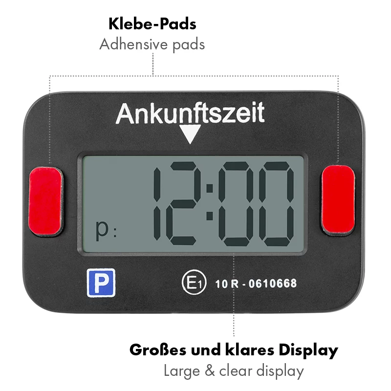 LogiLink elektronické parkovacie hodiny, KBA certifikované, čierne