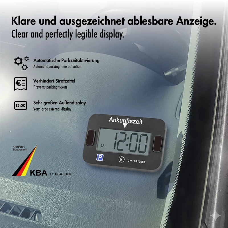 LogiLink elektronické parkovacie hodiny, KBA certifikované, čierne